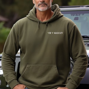 Personalized AffectionEmbroide® Roman Numeral Date Hoodies & Embroidered Sweatshirts